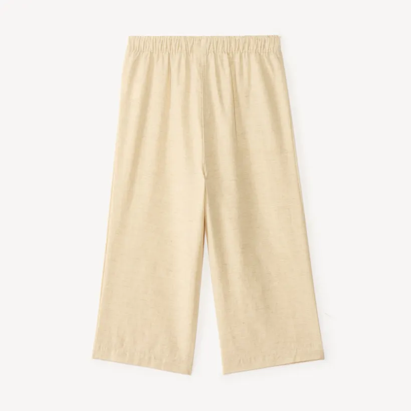 Loose pants with flower embroidery for baby girl