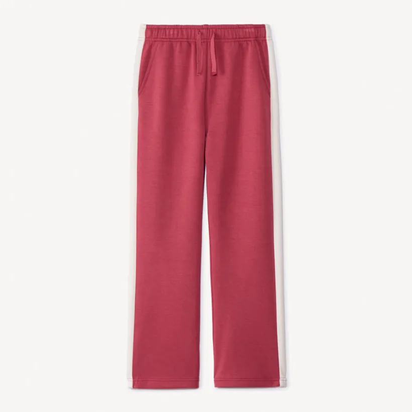 Losse fleece joggingbroek met contrasterende biezen meisjes
