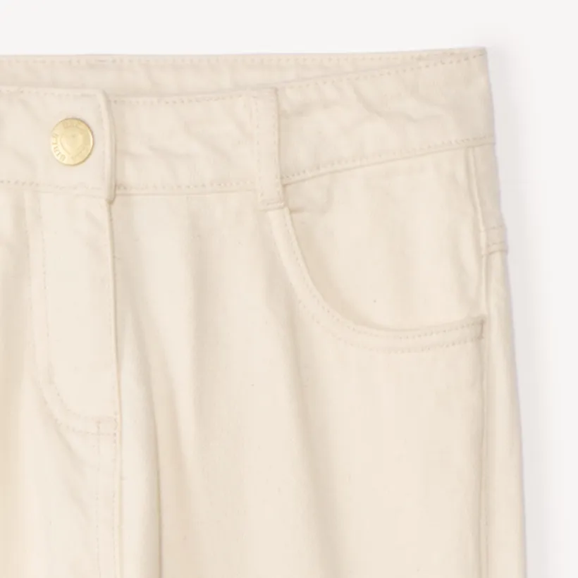 Losse jeans in denim met cargo-stijl en zakken meisjes