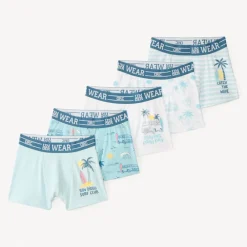 Lot de 5 boxers motifs fantaisie surf garçon