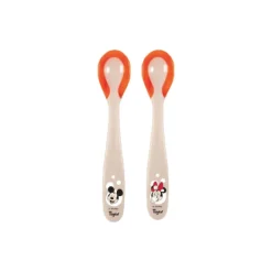 Lot de 2 cuillères thermosensibles Mickey & Minnie - Beige