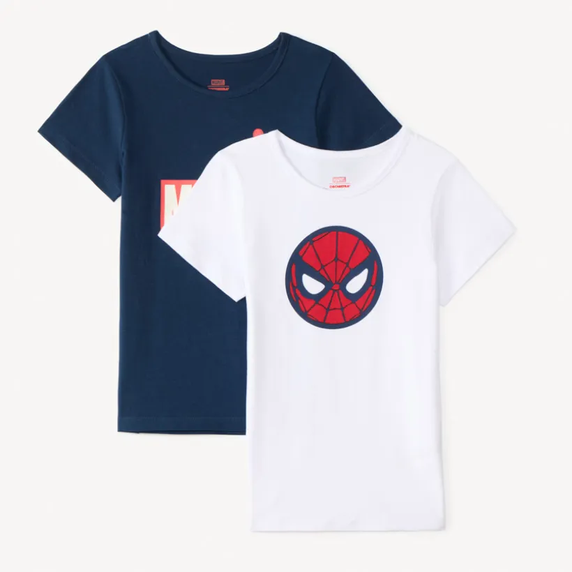 Lot de 2 maillots de corps manches courtes Spider-Man Marvel garçon
