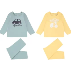 Lot de 2 pyjamas 2 pièces en jersey print véhicule pour bébé garçon