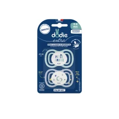 Lot de 2 sucettes en silicone anatomique extra fine jour et nuit 0-6M (modèle aléatoire)