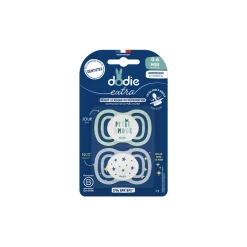 Lot de 2 sucettes en silicone anatomique extra fine jour et nuit 0-6M (modèle aléatoire)