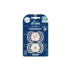 Lot de 2 sucettes en silicone anatomique extra fine jour et nuit 0-6M (modèle aléatoire)
