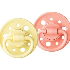 Lot de 2 sucettes Gaïa 6M+ - Rose/Jaune
