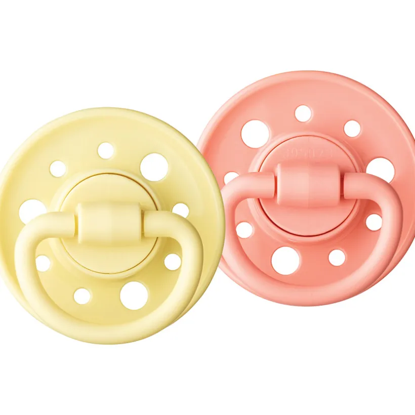 Lot de 2 sucettes Gaïa 6M+ - Rose/Jaune