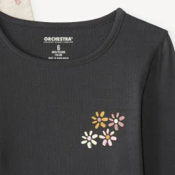 Lot de 3 t-shirts manches longues fille unis et imprimés