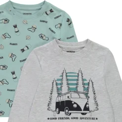 Lot de 4 t-shirts manches longues en jersey imprimé montagnes garçon