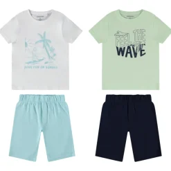 Lot van 2 korte pyjama's met fantasieprints jongens