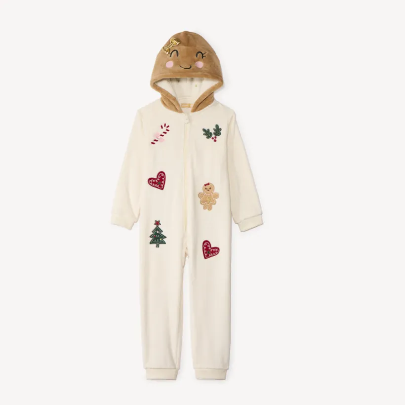 Ludieke kerst surpyjama in sherpa meisjes