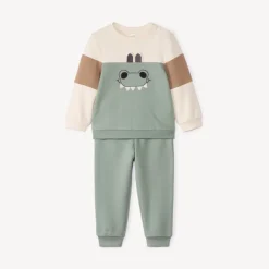 Ludiek kleurblok jogging outfit voor babyjongen