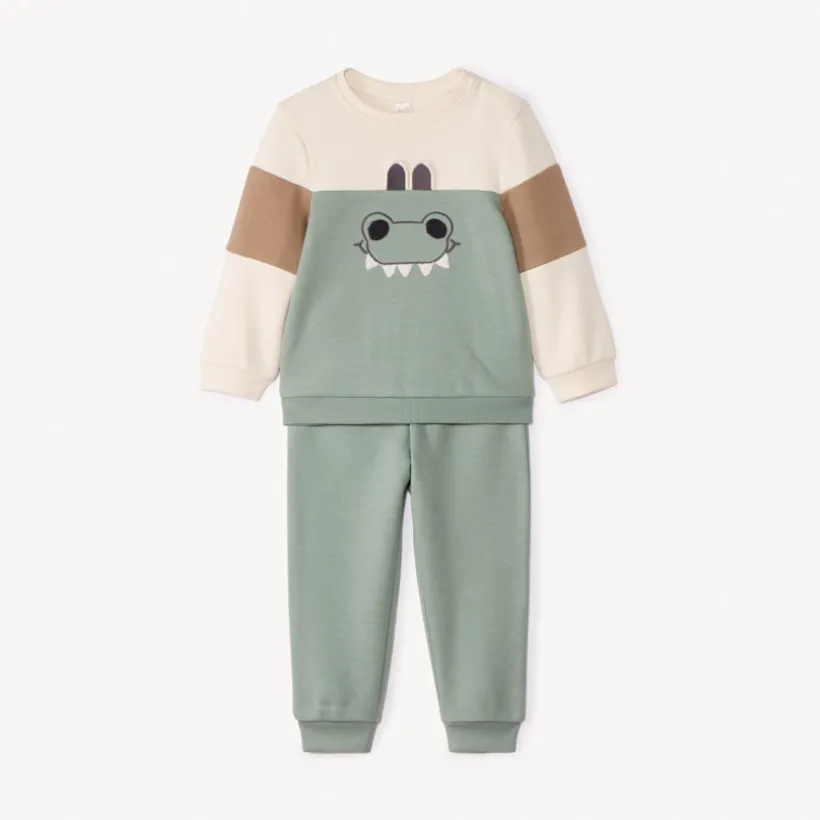 Ludiek kleurblok jogging outfit voor babyjongen