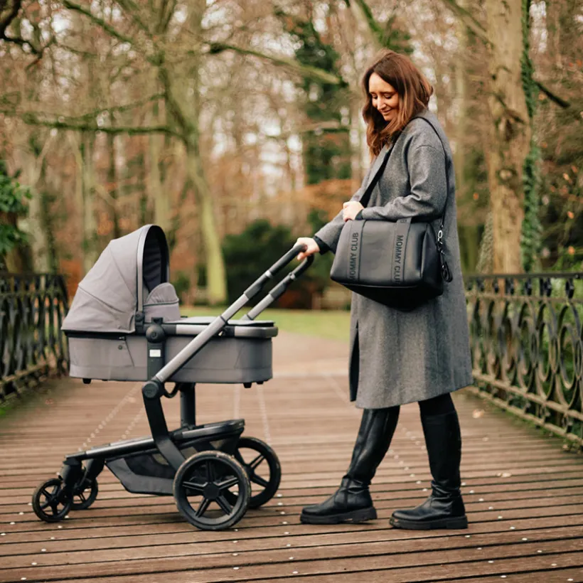 Luiertas Mommy Club Signature Vegan Leder Zwart