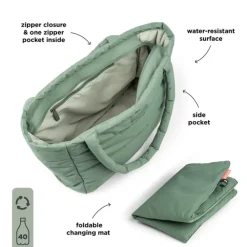 Luiertas shopper gewatteerd Groen