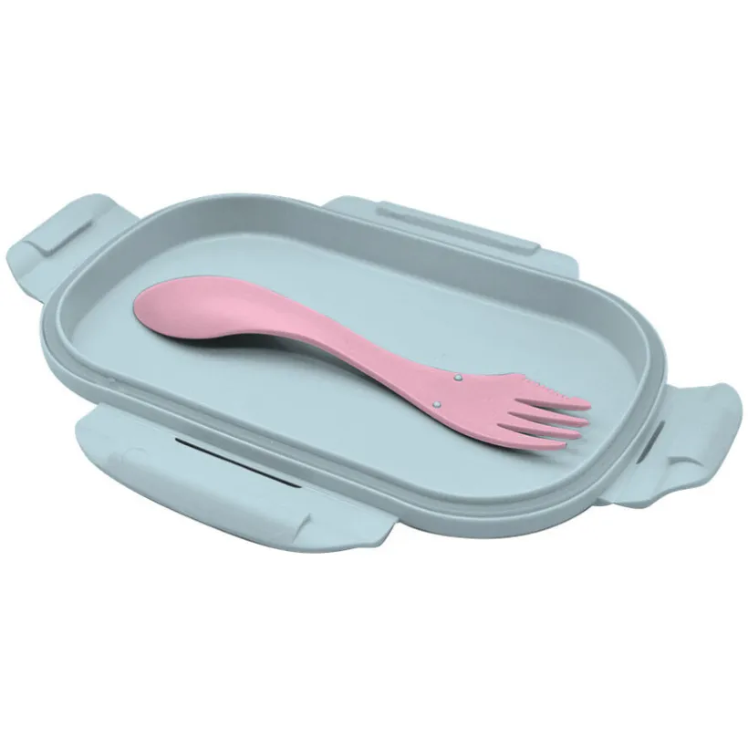 Lunchbox met bestek Frozen Blauw/Roze
