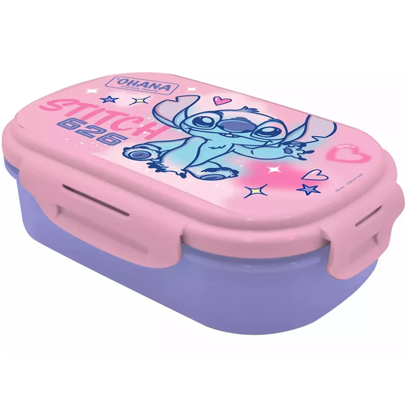 Lunchbox met bestek Stitch Roze/Paars