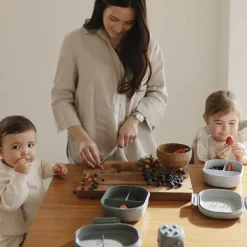 Lunchbox met compartimenten en bestek Donker Grijs