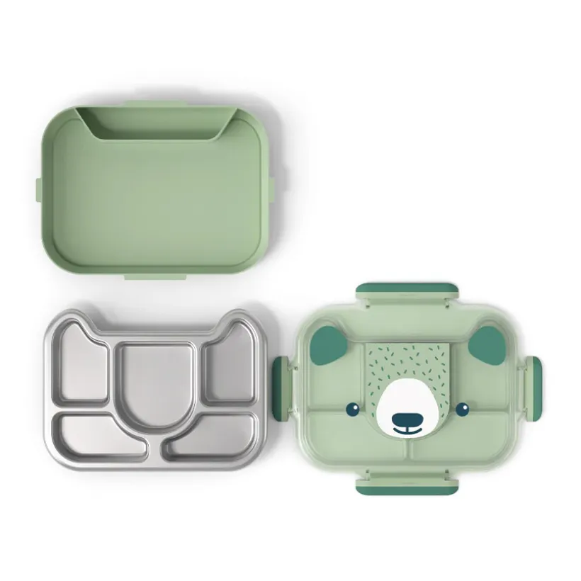 maaltijdbox met compartimenten MB Wonder Green Bear