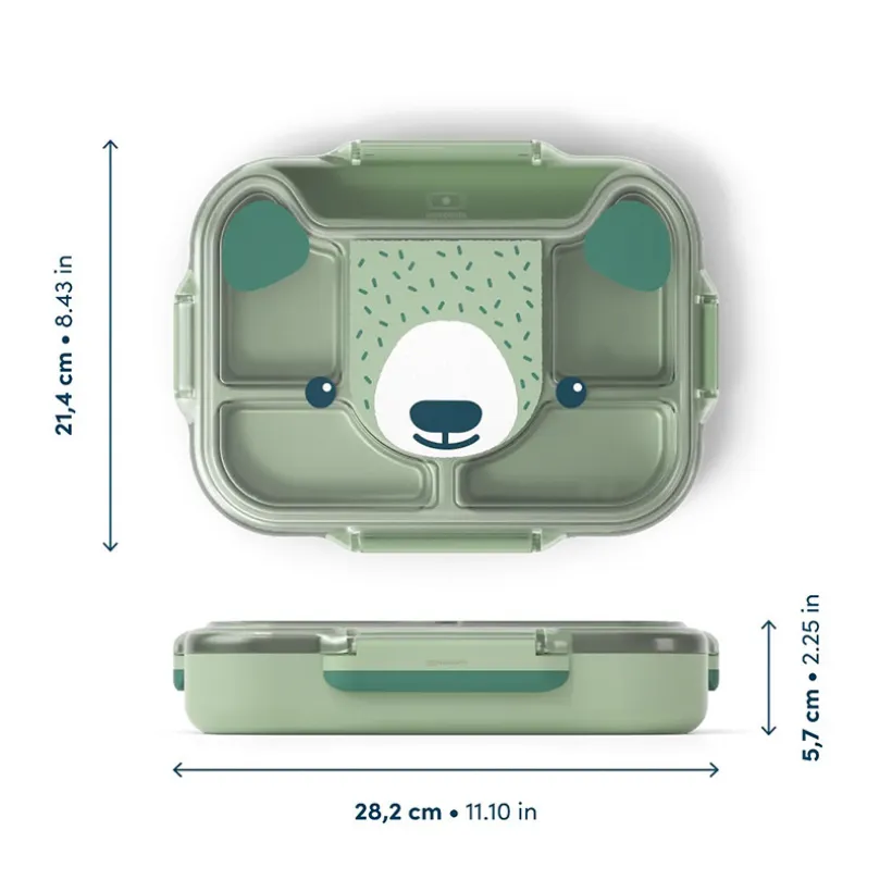maaltijdbox met compartimenten MB Wonder Green Bear