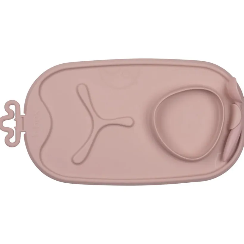 Maaltijdmat Roll & Go bord-kom-lepel Blush