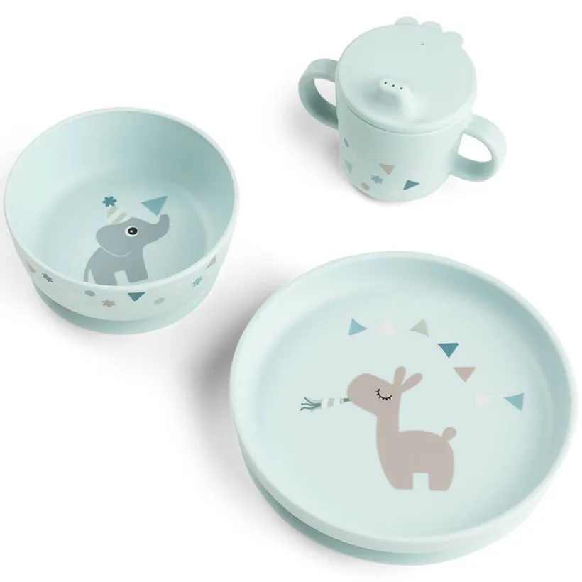 Maaltijdset 3-delige met zuignap Foodie Celebration Blauw