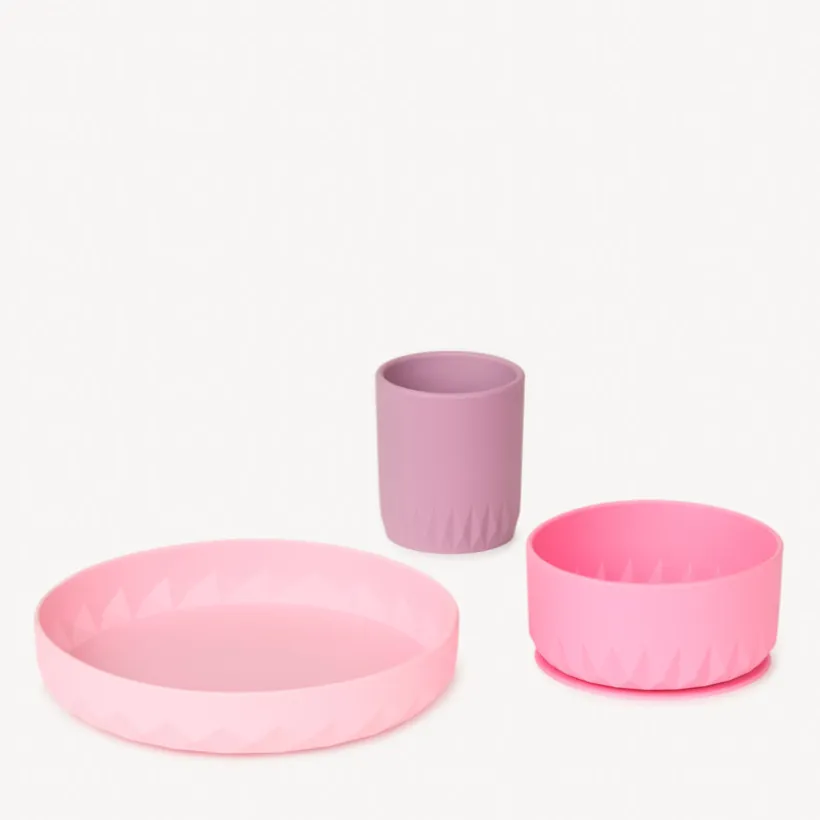 Maaltijdset 3-delig Origami van Silicoon - Lila