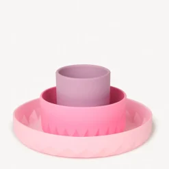 Maaltijdset 3-delig Origami van Silicoon - Lila