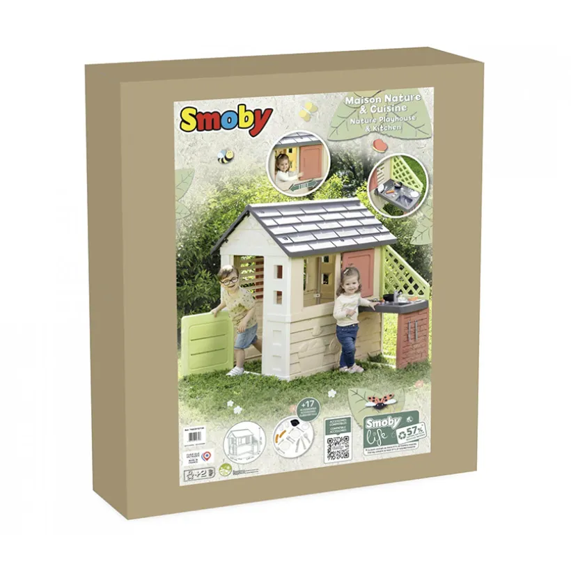 Maison Nature Smoby Life speelhuis met geïntegreerde buitenkeuken en vele accessoires