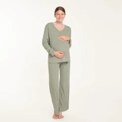 Materniteit geribbelde pyjama set