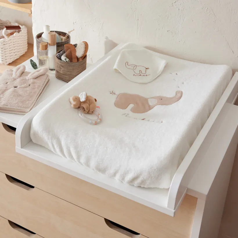matras voor verschonen met dikke badstof hoes Bali & Moka écru van Noukie's