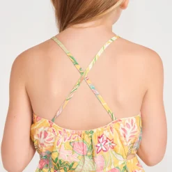 Maxi jurk met tropische print en schouderbandjes meisjes