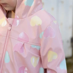 Meerkleurige regenjas met hartjesprint meisjes