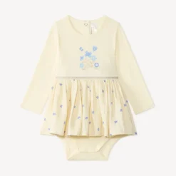 Meisjesbabyjurk 2-in-1 met vlinderprint