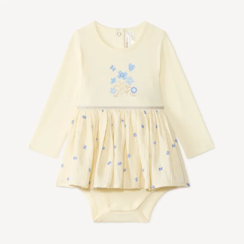 Meisjesbabyjurk 2-in-1 met vlinderprint