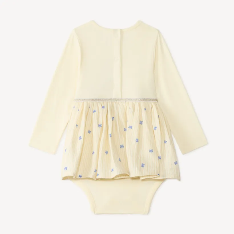 Meisjesbabyjurk 2-in-1 met vlinderprint