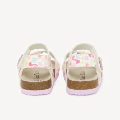 Meisjesbaby sandalen met dubbele klittenbandsluiting en bloemenprint