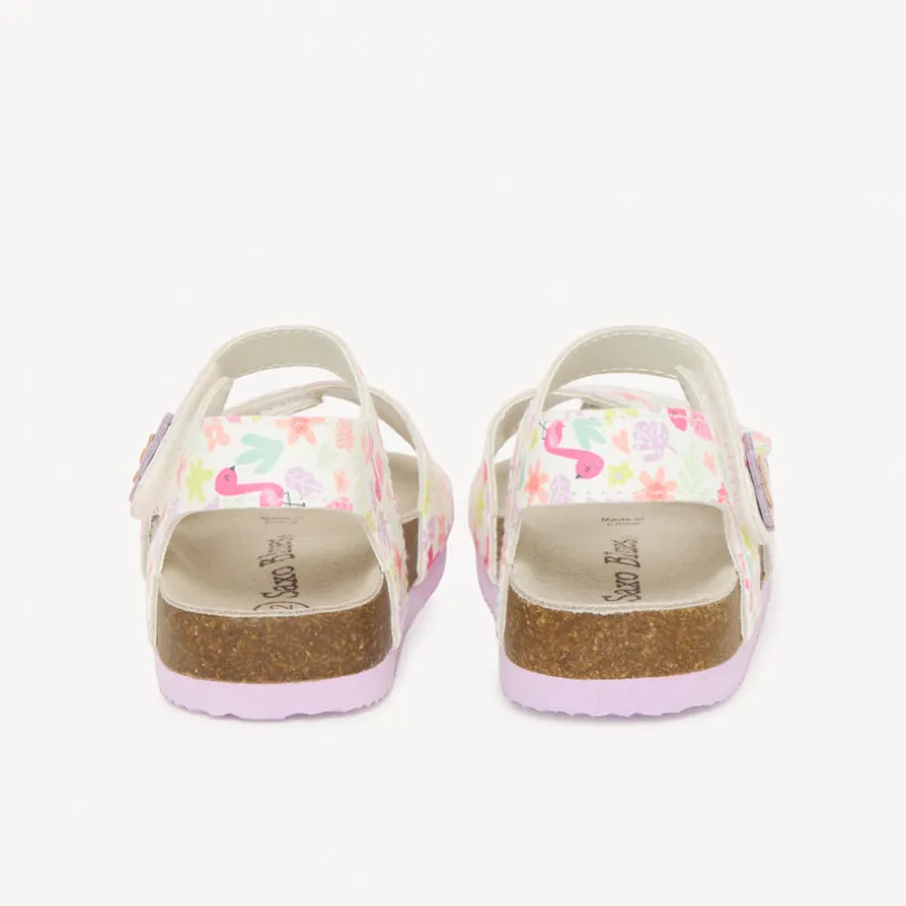 Meisjesbaby sandalen met dubbele klittenbandsluiting en bloemenprint