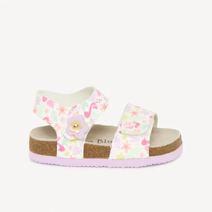 Meisjesbaby sandalen met dubbele klittenbandsluiting en bloemenprint