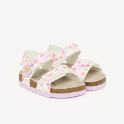 Meisjesbaby sandalen met dubbele klittenbandsluiting en bloemenprint