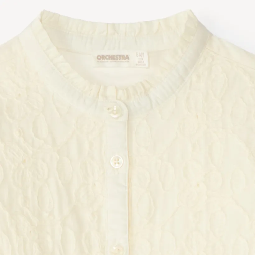Meisjes blouse met lange mouwen en fantasie borduursels