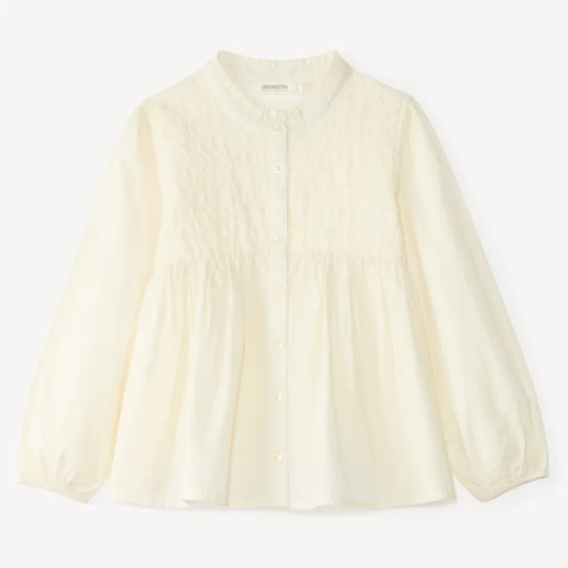 Meisjes blouse met lange mouwen en fantasie borduursels