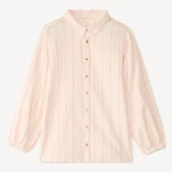 Meisjesblouse met lange mouwen en strepen