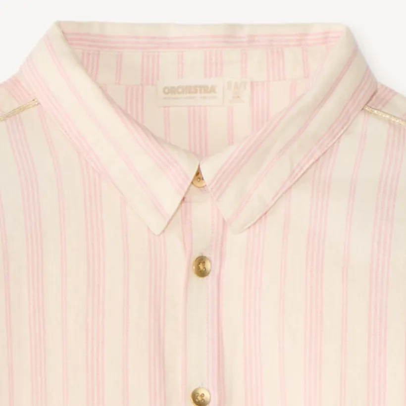 Meisjesblouse met lange mouwen en strepen