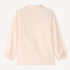 Meisjesblouse met lange mouwen in verticale strepen
