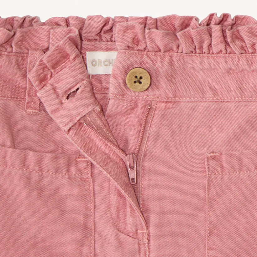 Meisjes broek van canvas met elastische taille