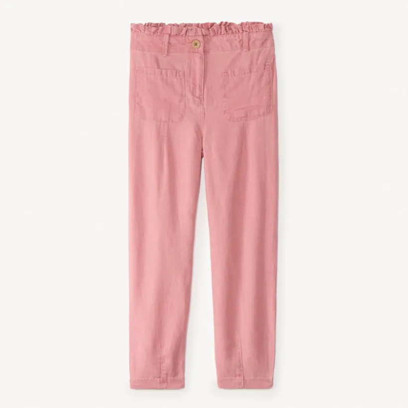 Meisjes broek van canvas met elastische taille