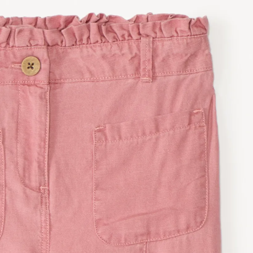 Meisjes broek van canvas met elastische taille