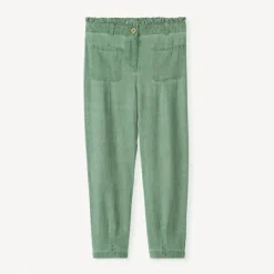 Meisjes broek van canvas met elastische taille